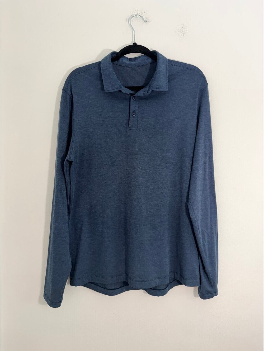 Lululemon Heathered Blue Long Sleeve Performance Polo Shirt